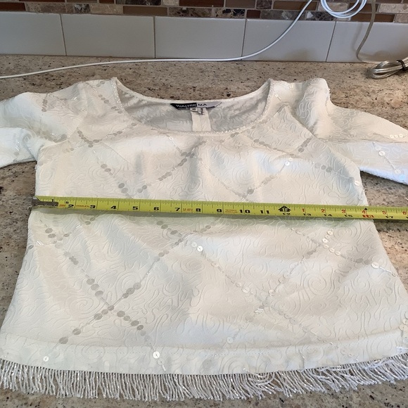 Walter Ma Beaded White Top Size 40 EU - Picture 4 of 7